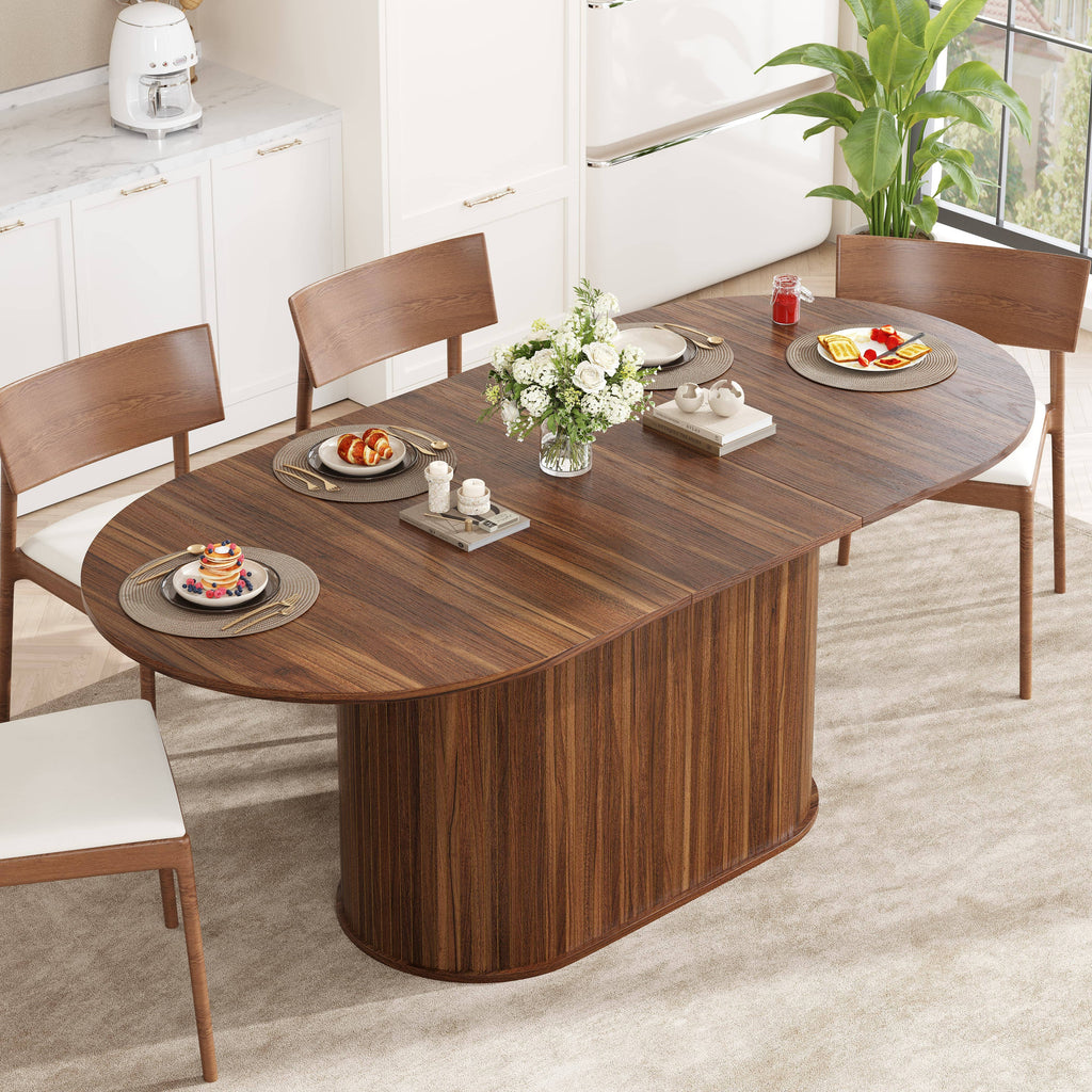 Table à manger ovale extensible 4-6 places — Noir