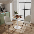 Chaises latérales rembourrées — Beige, pieds noyer