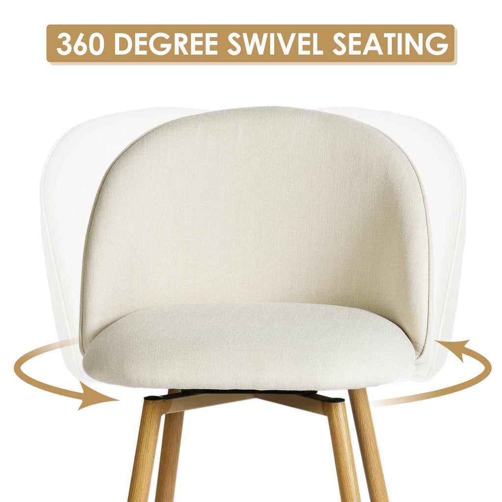 Tabouret de bar pivotant moderne 26 po — Beige (l'unité)