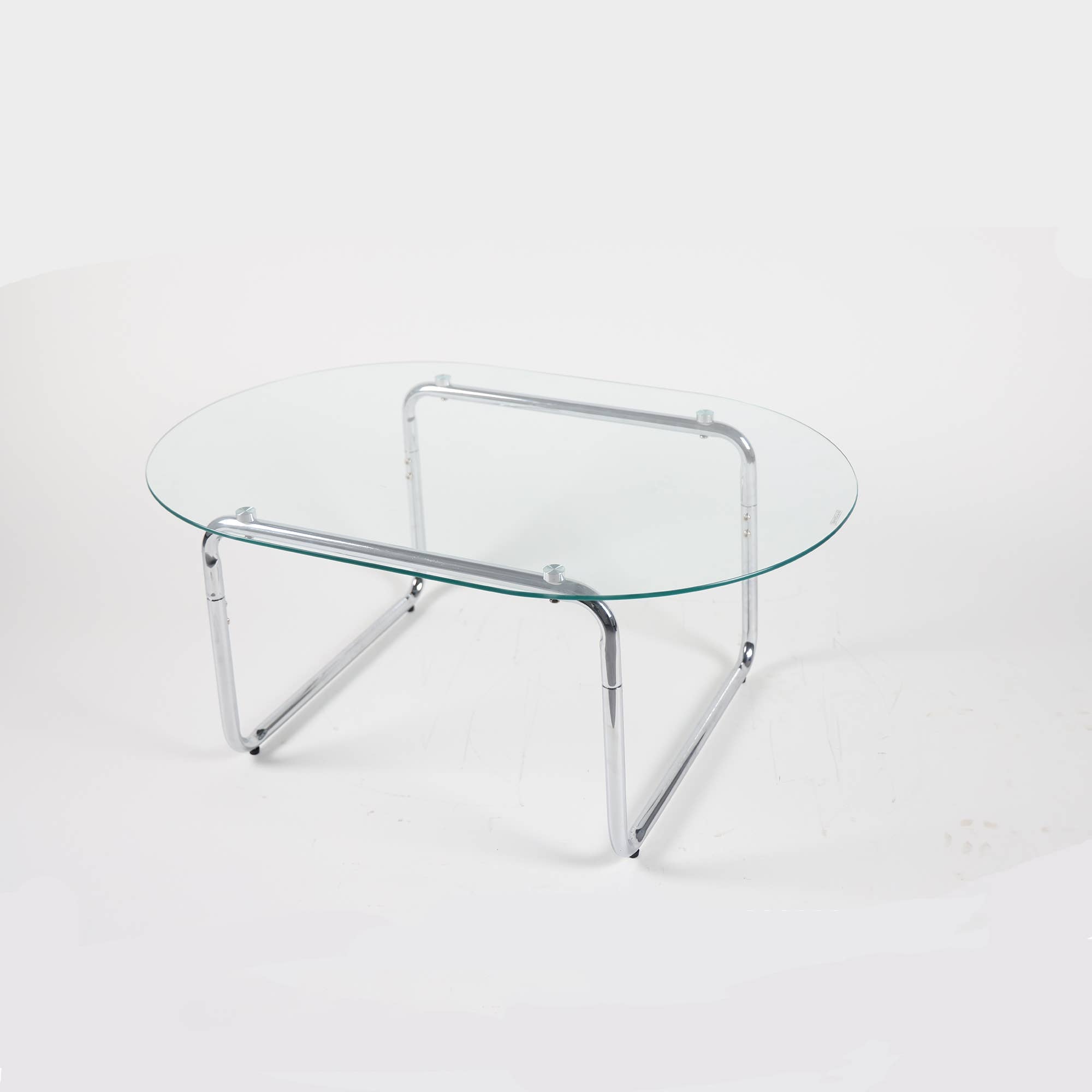 Table basse en verre trempé incurvé — Gris