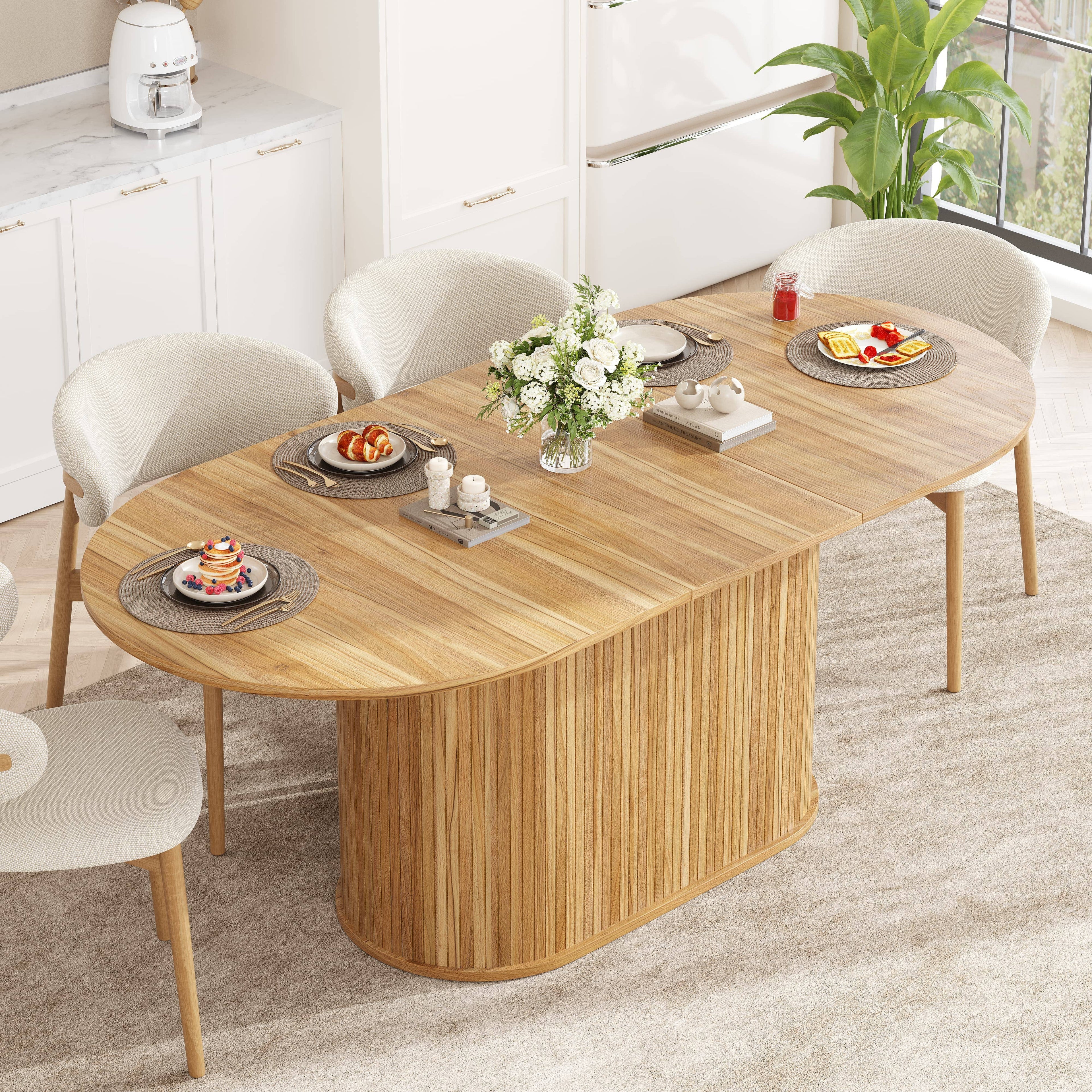 Table à manger ovale extensible 4-6 places — Noir