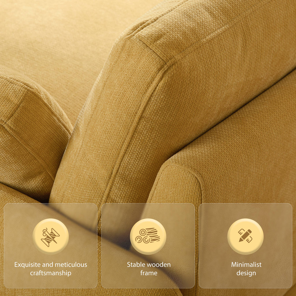 Fauteuil d'appoint grand format en chenille — Blanc
