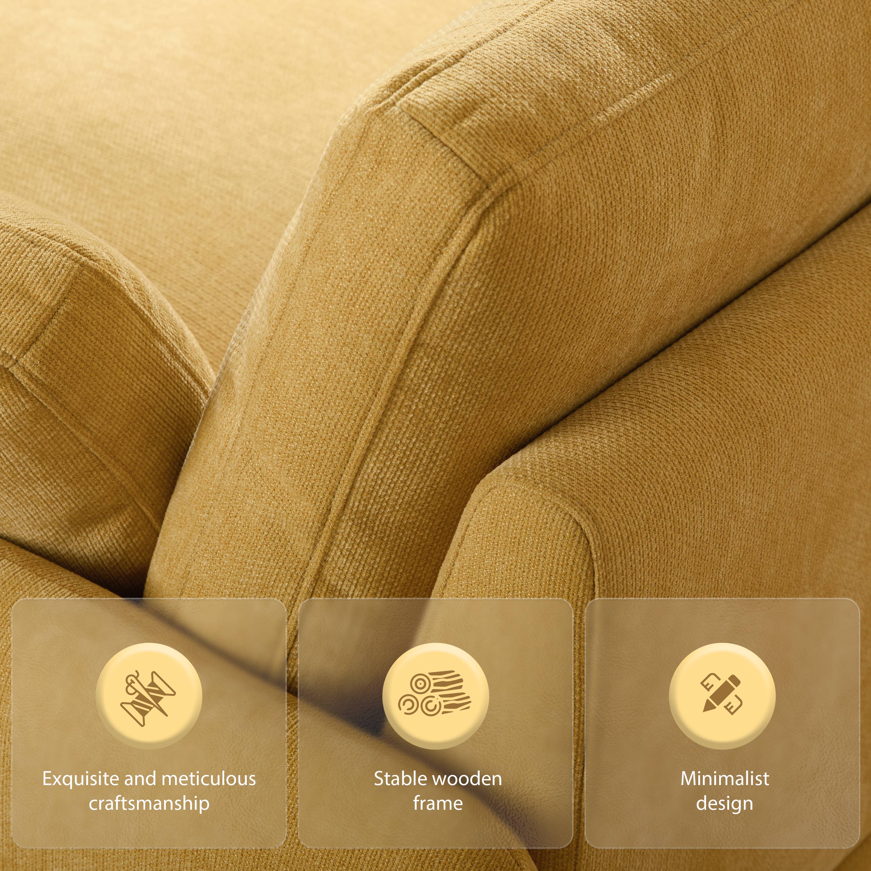 Fauteuil d'appoint grand format en chenille — Blanc