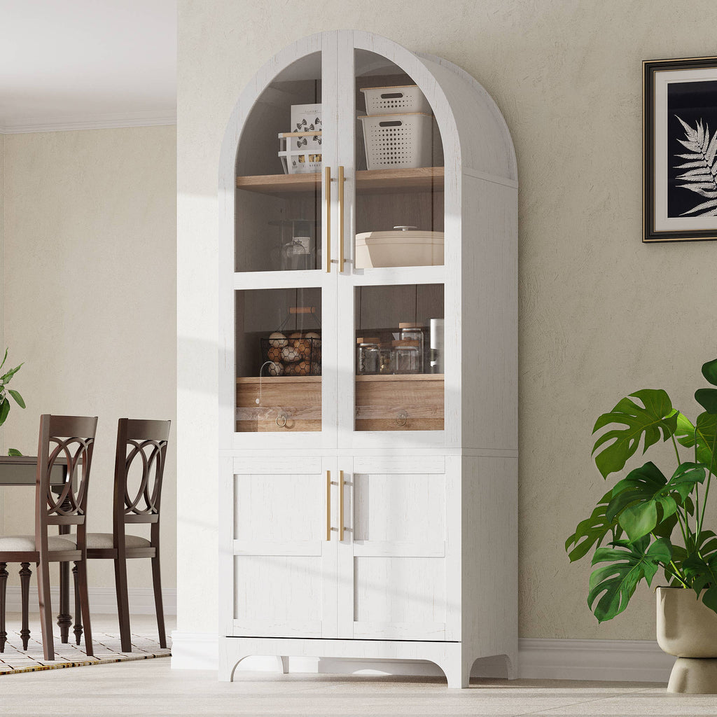Armoire garde-manger style ferme arquée 71 po — Noir
