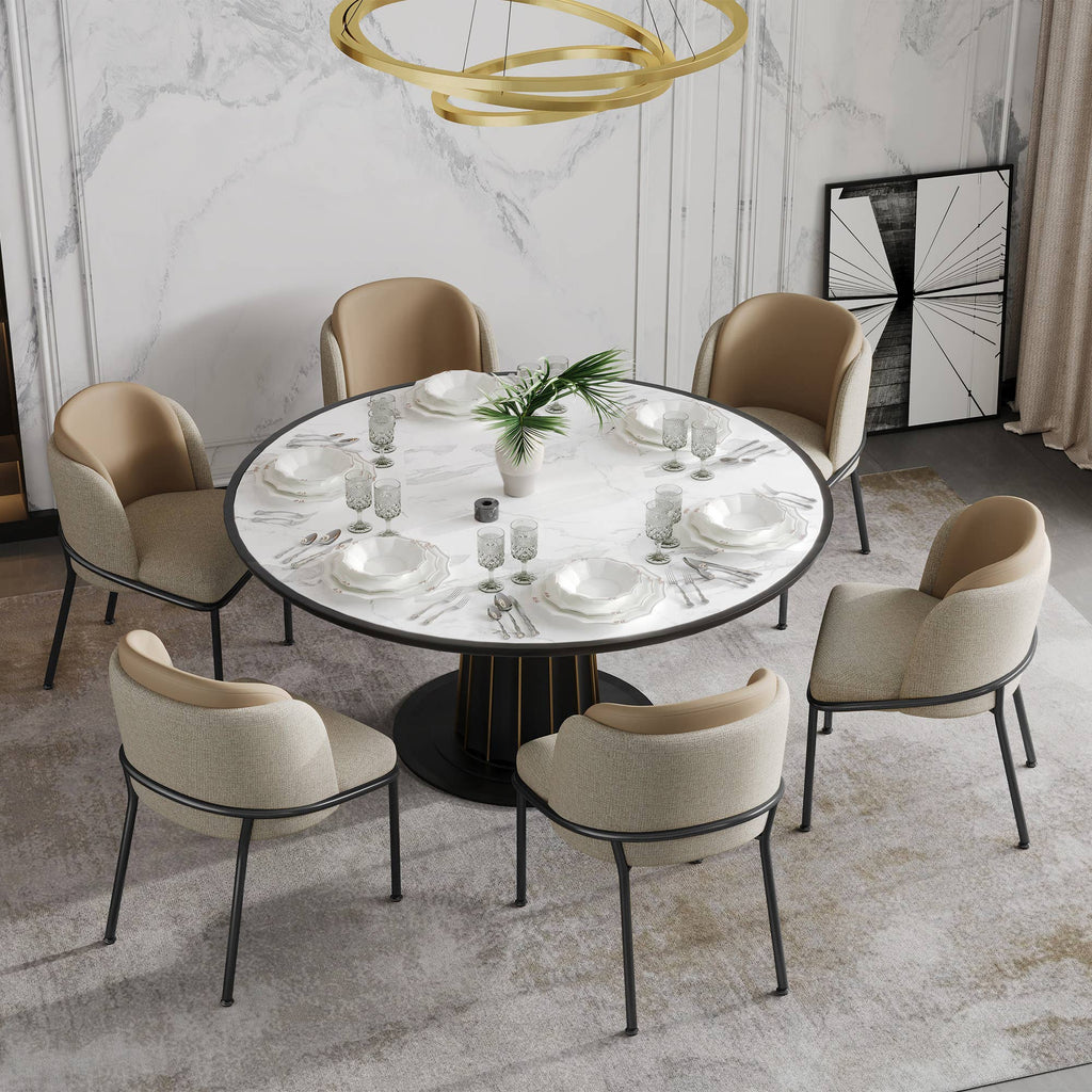 Ensemble de 6 chaises de salle à manger — Beige