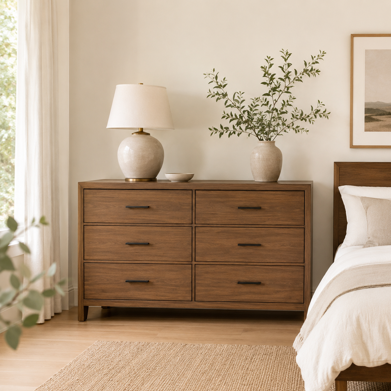 Commode 6 tiroirs en bois