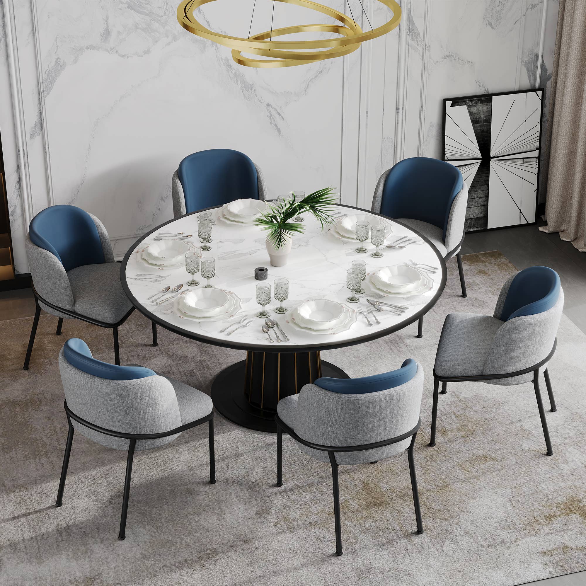 Ensemble de 6 chaises de salle à manger — Beige