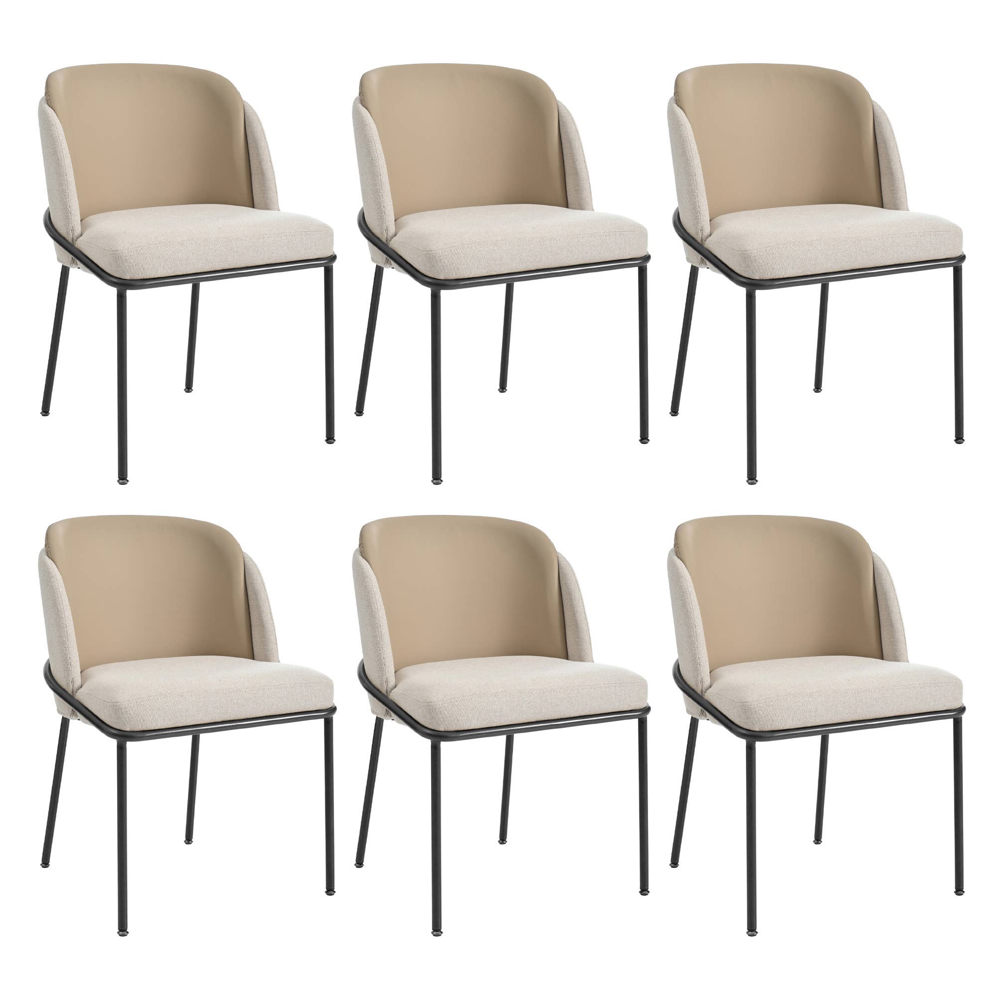 Ensemble de 6 chaises de salle à manger — Beige