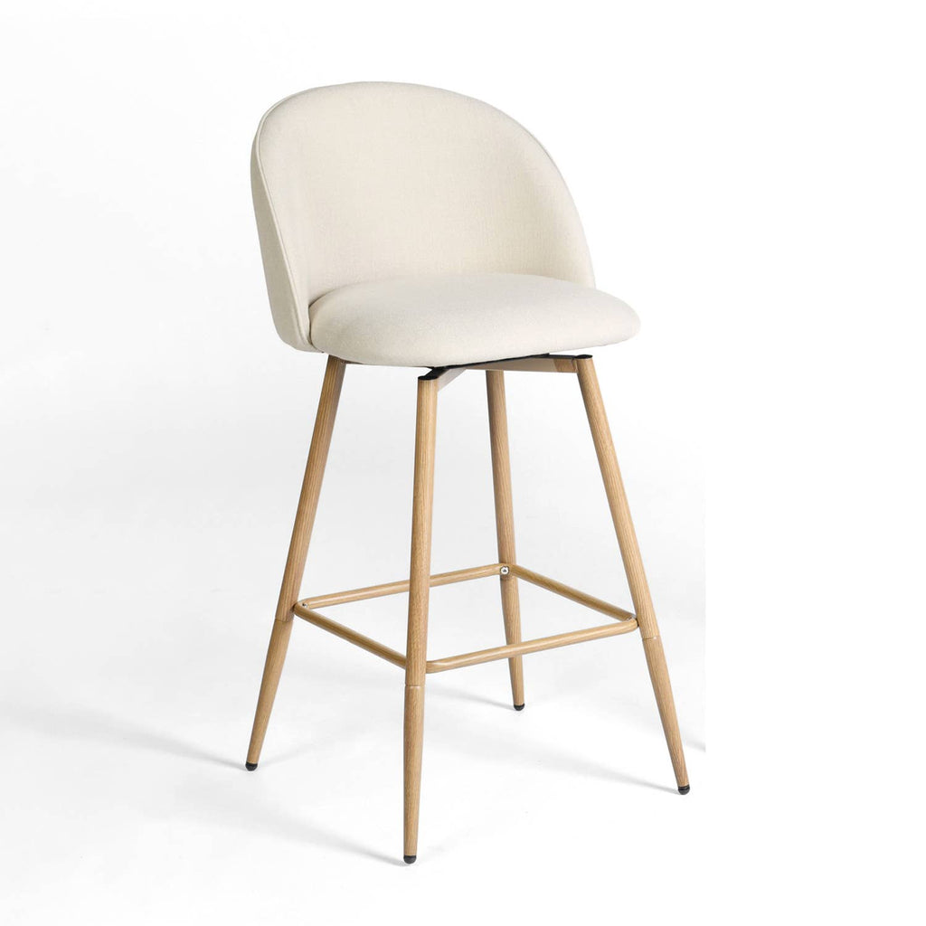 Tabouret de bar pivotant moderne 26 po — Beige (l'unité)