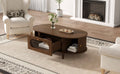 Table basse moderne avec porte tambour et tiroir — Noyer